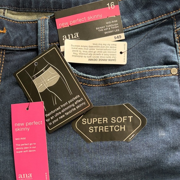 a.n.a Women's New Perfect Skinny Jeans 16 Mid Rise - Picture 3 of 7